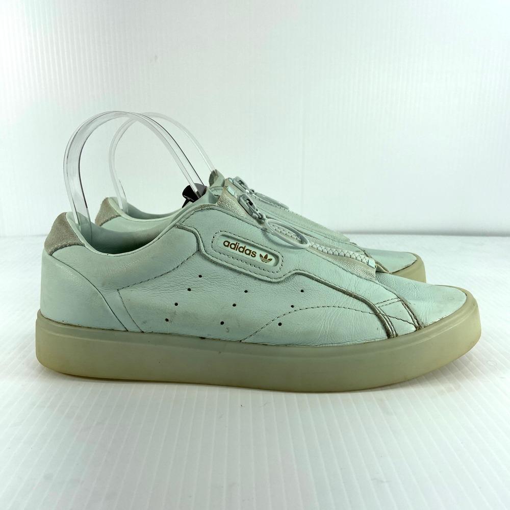 Adidas‎ Sleek Z Ice Mint Green Leather Zip Up Sneakers Womens 7